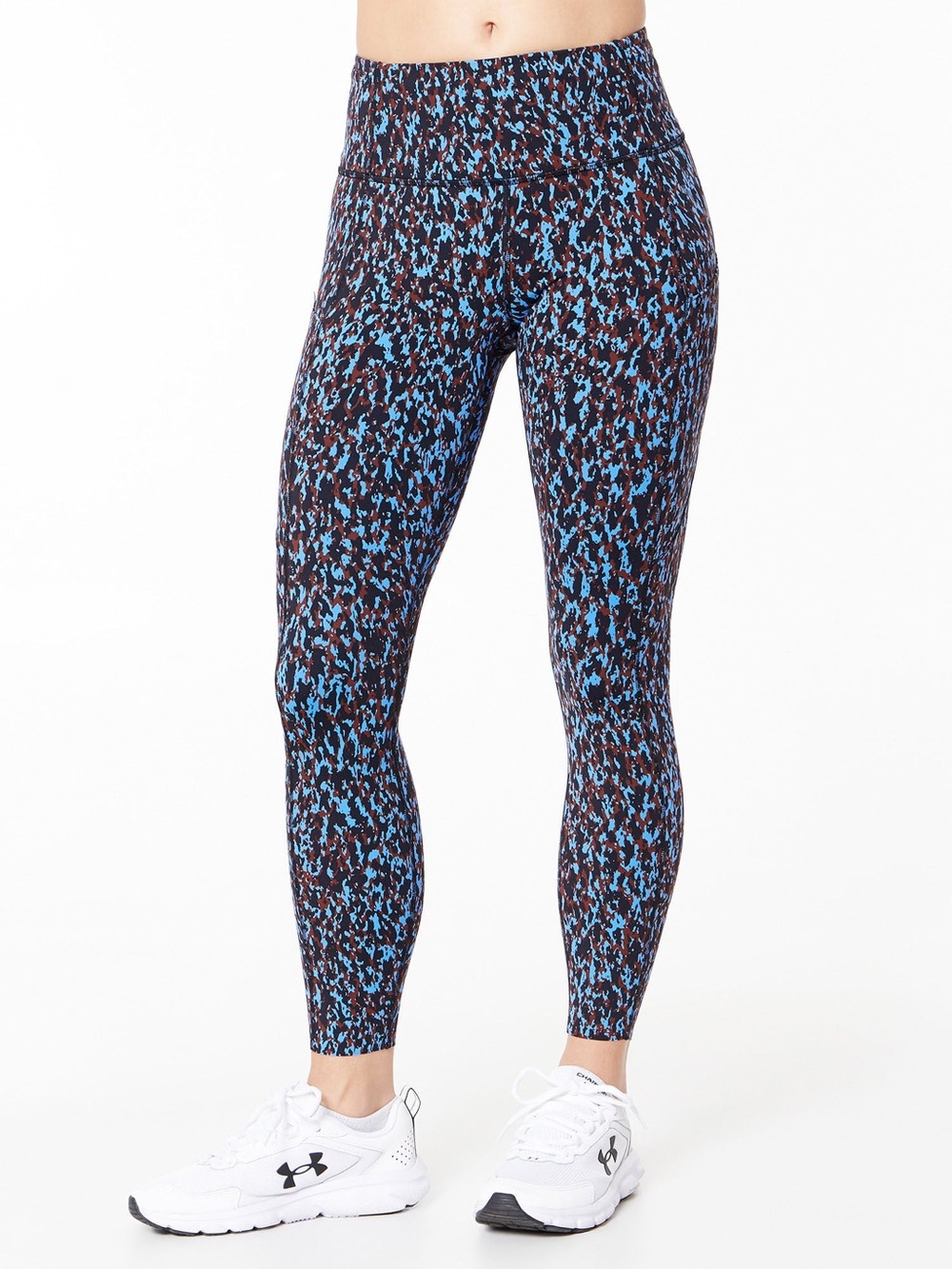 Lululemon Fast and Free High-Rise Tights in a Blue Leopard Camo Print Size 8